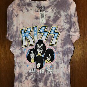 Kiss Torrid Tie Dye Vinyl Icons Purple Concert Tour T Shirt Torrid 1 Alive 1977